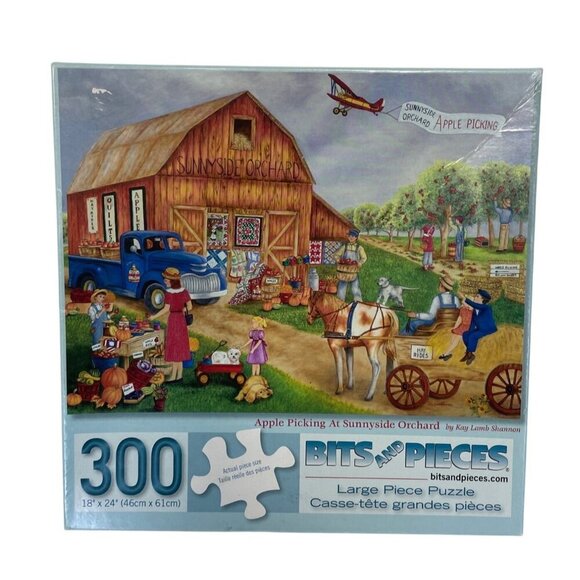 Bits & Pieces 300-Piece Jigsaw Puzzle Apple Picking At Sunnyside Orchard - Picture 1 of 3